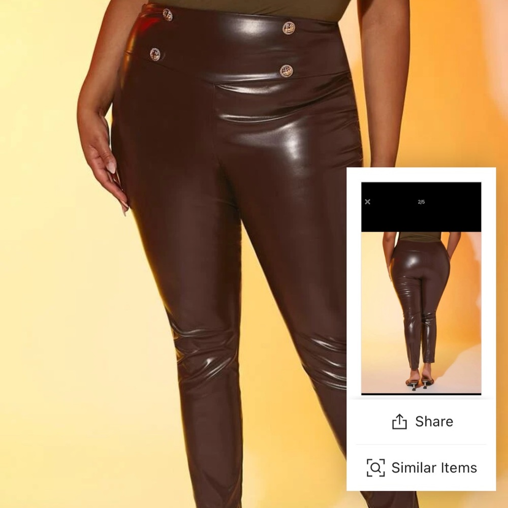 Brown leather pants
